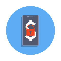 Aufkleber - lock in a mobile bank colored icon in badge style. One of Banking collection icon can be used for UI, UX