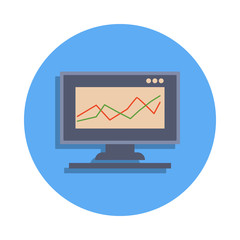 Aufkleber - diagram on the monitor colored icon in badge style. One of Banking collection icon can be used for UI, UX