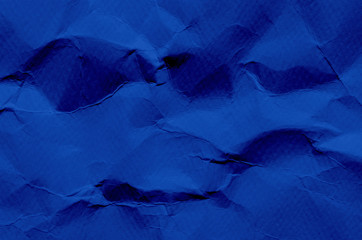 Wall Mural - Deep Blue background and wallpaper by crumpled paper texture and free space.