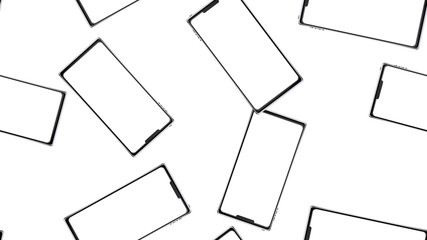 Poster - Texture, seamless pattern of modern trendy beautiful glossy expensive smart realistic isometric surround smartphones, mobile phones, touchscreen devices. The background