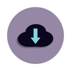 Poster - download from the cloud icon in badge style. one of web collection icon can be used for ui, ux