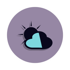 Poster - cloud cover icon in badge style. One of web collection icon can be used for UI, UX