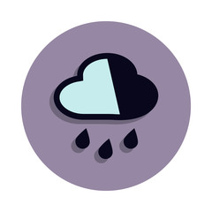 Poster - rain cloud icon in badge style. One of web collection icon can be used for UI, UX