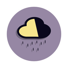 Poster - rain icon in badge style. One of web collection icon can be used for UI, UX
