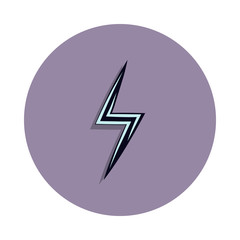 Poster - lightning icon in badge style. One of web collection icon can be used for UI, UX