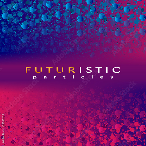 Fotografía Blue violet glowing neon futuristic particles background