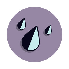 Poster - raindrops icon in badge style. One of web collection icon can be used for UI, UX