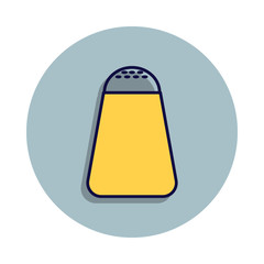 Poster - the sun icon in badge style. One of web collection icon can be used for UI, UX