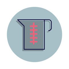 Poster - kitchen watering can with level icon in badge style. One of web collection icon can be used for UI, UX