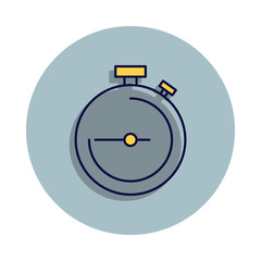 Poster - stopwatch icon in badge style. One of web collection icon can be used for UI, UX