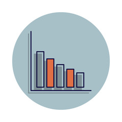 Poster - downgrade schedule icon in badge style. One of web collection icon can be used for UI, UX