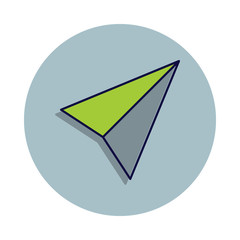 Poster - paper airplane icon in badge style. One of web collection icon can be used for UI, UX