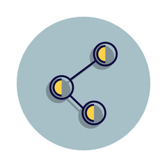 Poster - connection mark icon in badge style. One of web collection icon can be used for UI, UX