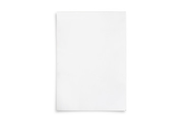 white paper cover isolated on white background.
