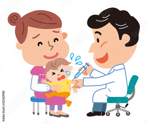 予防接種 親子 乳幼児 Adobe Stock でこのストックイラストを購入し