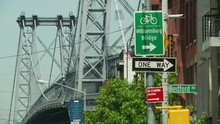 Williamburg Brooklyn Bridge Scene New York City 