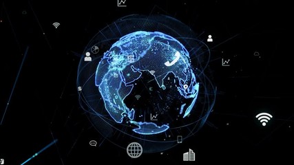 Aufkleber - Business and technology concept.