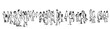 © 10incheslab - crowd group of people walking freehand ink sketch panorama view isolated on white background