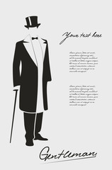 Wall Mural - Silhouette of a gentleman in a tuxedo.