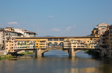 Wall Mural - Summer day view of the famous Ponte Vecchio bridge in Florence, Italy