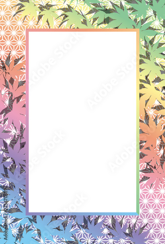 Background Wallpaper Vector Illustration Design Free Free Size Charge Free Colorful Color Rainbow Show Business Entertainment Party Image 背景素材壁紙 フォトフレーム 秋のイメージ 椛の木 和風 タイトルスペース 落葉 枯葉 紅葉 自然 Buy This