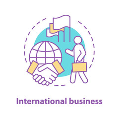 Sticker - International business concept icon