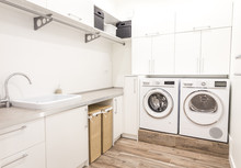 Laundry Room With Washing Machine In Modern House