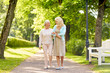 © Syda Productions - family, generation and people concept - happy smiling young daughter with senior mother walking at summer park