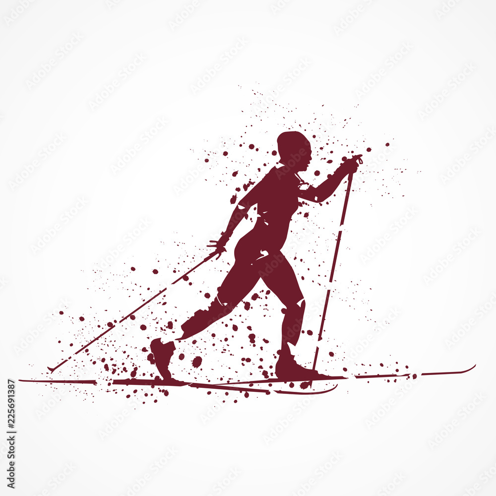 Obraz Ski De Fond Taches Rouges Fototapeta Na Sciane Bajeczneobrazy Pl