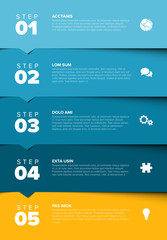 Poster - Vector progress five steps template