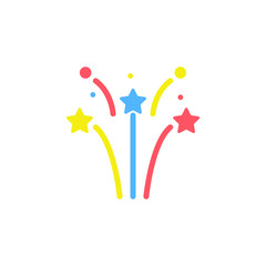 Poster - fireworks colored icon. Element of colored fireworks party icon for mobile concept and web apps. Colored fireworks icon can be used for web and mobile