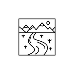 Poster - curve outline icon. Element of landscape outline icon for mobile concept and web apps. Thin line curve outline icon icon can be used for web and mobile