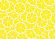 Bright lemon slices vector background. Summer bright tropical fruit pattern. 