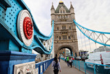 Fototapeta Londyn - Structural details of Tower Bridge, in London, UK, Shallow focus