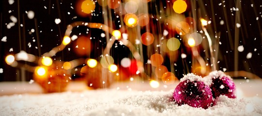 Poster - Composite image of snow falling