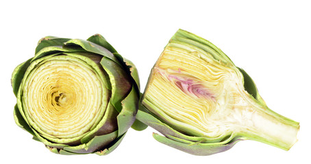 two artichoke isolate on white background