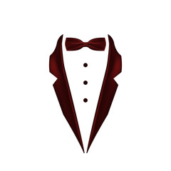 Canvas Print - burgundy colored bow tie tuxedo collar icon. Element of evening menswear illustration. Premium quality graphic design icon. Signs and symbols collection icon for websites