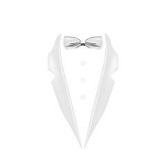 Canvas Print - white colored bow tie tuxedo collar icon. Element of evening menswear illustration. Premium quality graphic design icon. Signs and symbols collection icon for websites