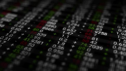 Poster - 3d render abstract background with stock market digits. Financial concept. Stock market data on display.
