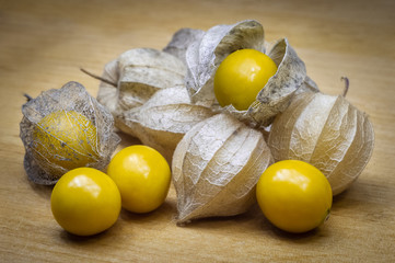 Multicolored fruits, berries physalis