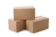 © New Africa - Cardboard boxes on white background. Mockup for design