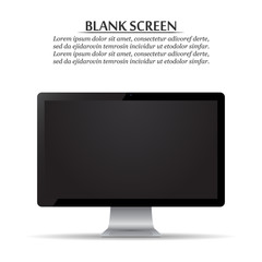 Poster - Blank screen. Computer monitor on a white background