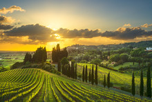 Casale Marittimo Village, Vineyards And Landscape In Maremma. Tuscany, Italy.