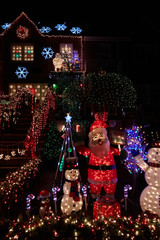 Christmas light decoration on a house