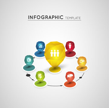 network connection concept, social media, isometric design