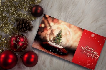 Poster - Composite image of digitally generated image of snow falling