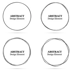Wall Mural - Set of abstract hand drawn circles for your design. Scribble circle lines vector. Black circular doodle isolated on the white background. Vector abstract logo design element.