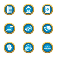 Poster - Telephone book icons set. Flat set of 9 telephone book vector icons for web isolated on white background