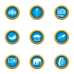 Poster - Beachfront icons set. Flat set of 9 beachfront vector icons for web isolated on white background