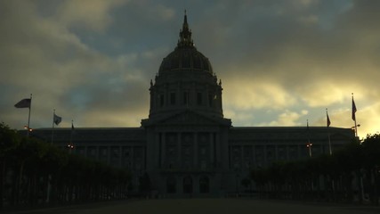 Poster - Timelapse Evening San Francisco, CA City Hall Silhouette 